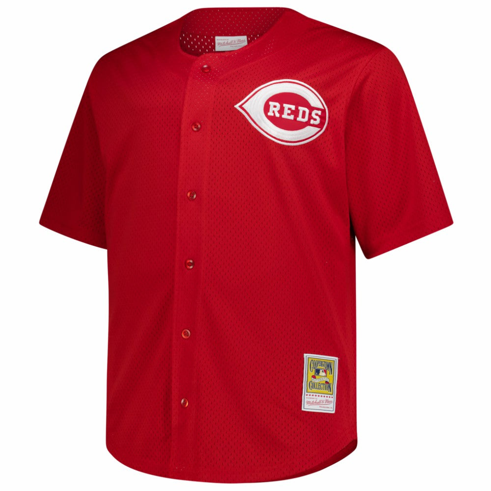 Deion Sanders Cincinnati Reds Big & Tall Cooperstown Mesh Batting Practice Jersey Red