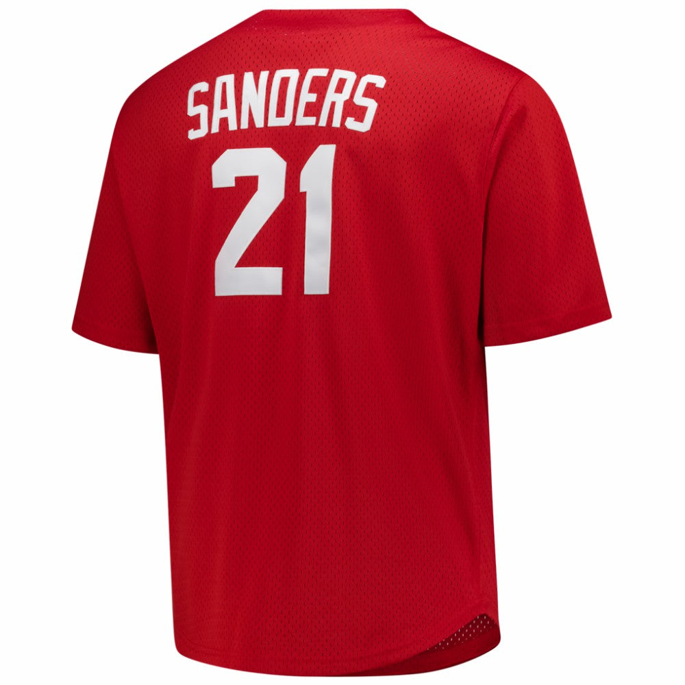Deion Sanders Cincinnati Reds Big & Tall Cooperstown Mesh Batting Practice Jersey Red