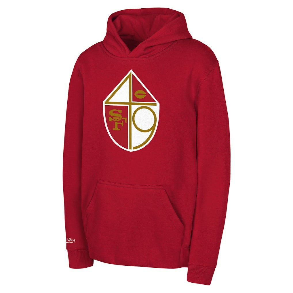 San Francisco 49ers Youth Retro Logo Retro Logo Hoodie - Scarlet on sale
