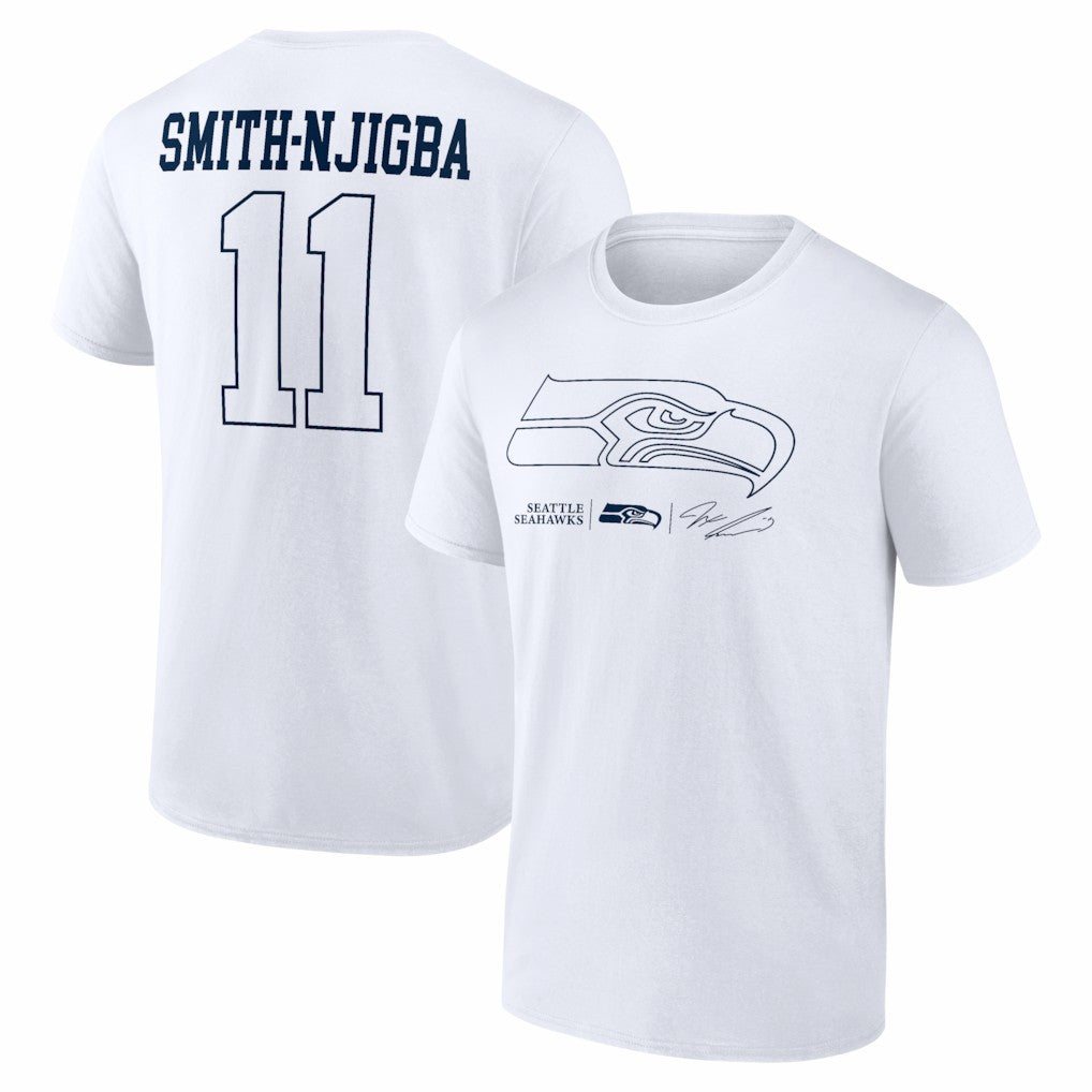 Jaxon Smith-Njigba Seattle Seahawks Tonal Name & Number T-Shirt - White discount