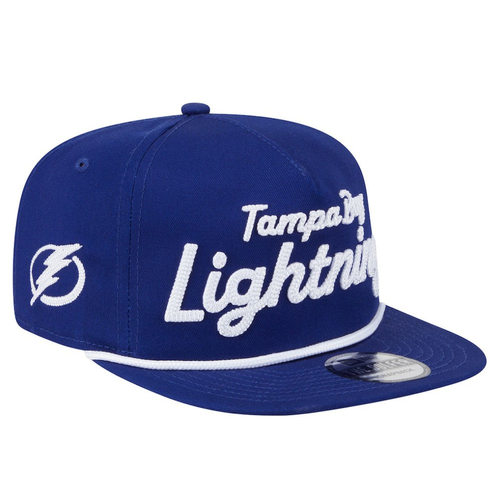 Tampa Bay Lightning New Era Team Text Golfer Adjustable Hat - Blue Hats