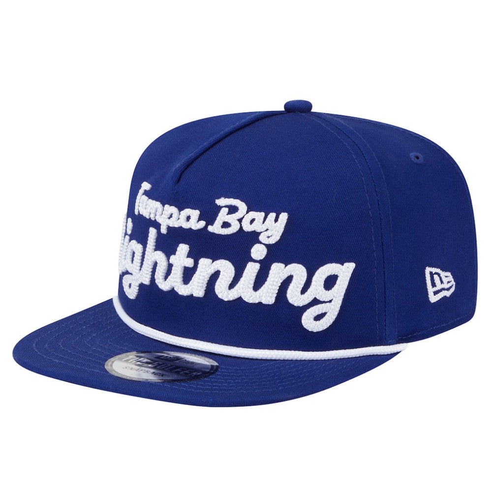 Tampa Bay Lightning New Era Team Text Golfer Adjustable Hat - Blue Hats