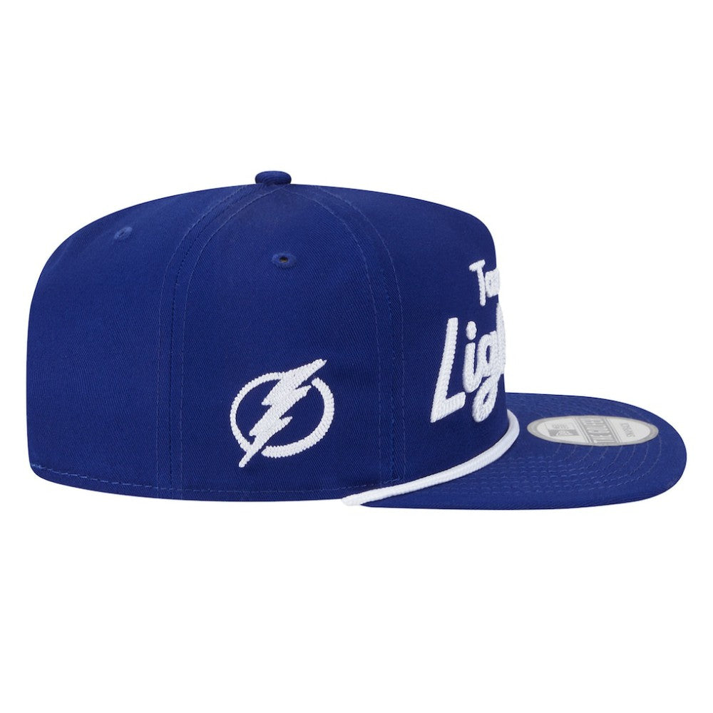 Tampa Bay Lightning New Era Team Text Golfer Adjustable Hat - Blue Hats