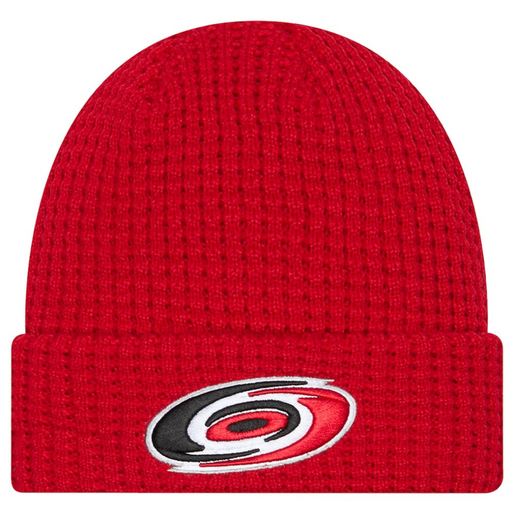 Carolina Hurricanes New Era Waffle Cuffed Knit Hat - Red Hats