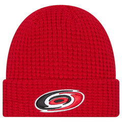 Carolina Hurricanes New Era Waffle Cuffed Knit Hat - Red Hats