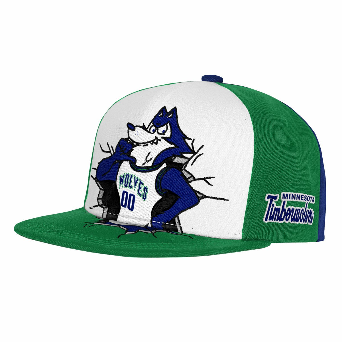Minnesota Timberwolves Youth Mascot Snapback Hat - Green cheap