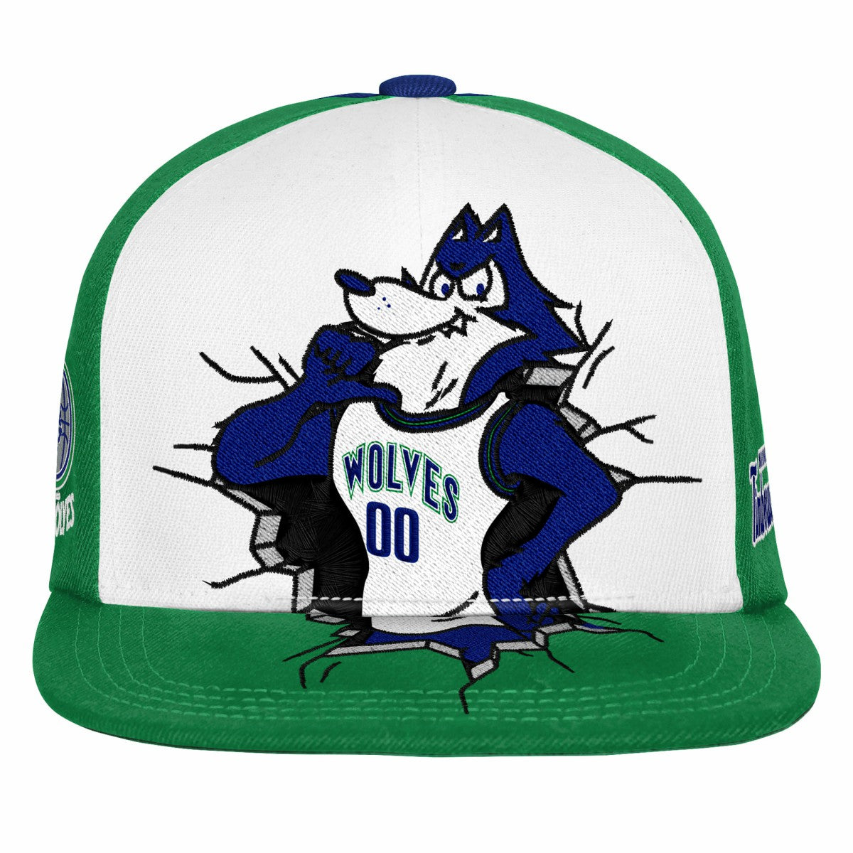 Minnesota Timberwolves Youth Mascot Snapback Hat - Green cheap