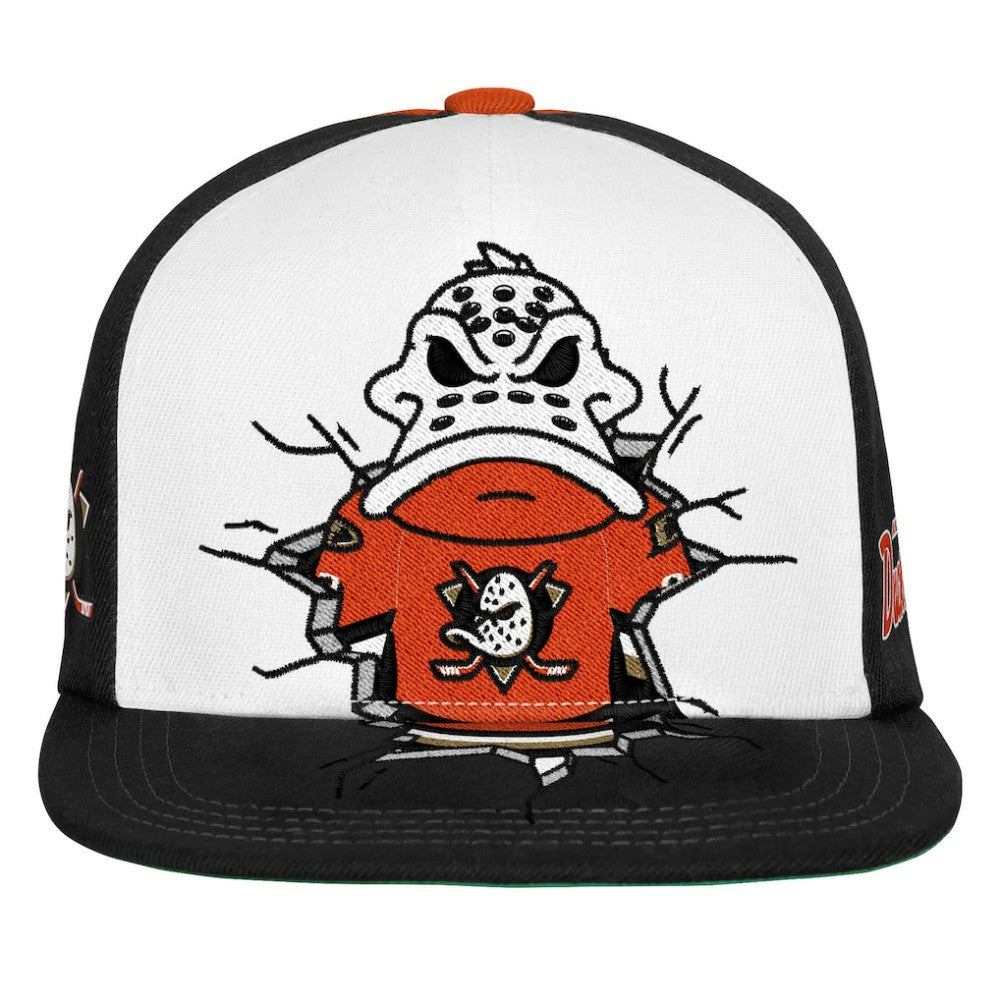 Anaheim Ducks Mitchell & Ness Youth Mascot Snapback Hat - Orange Hats