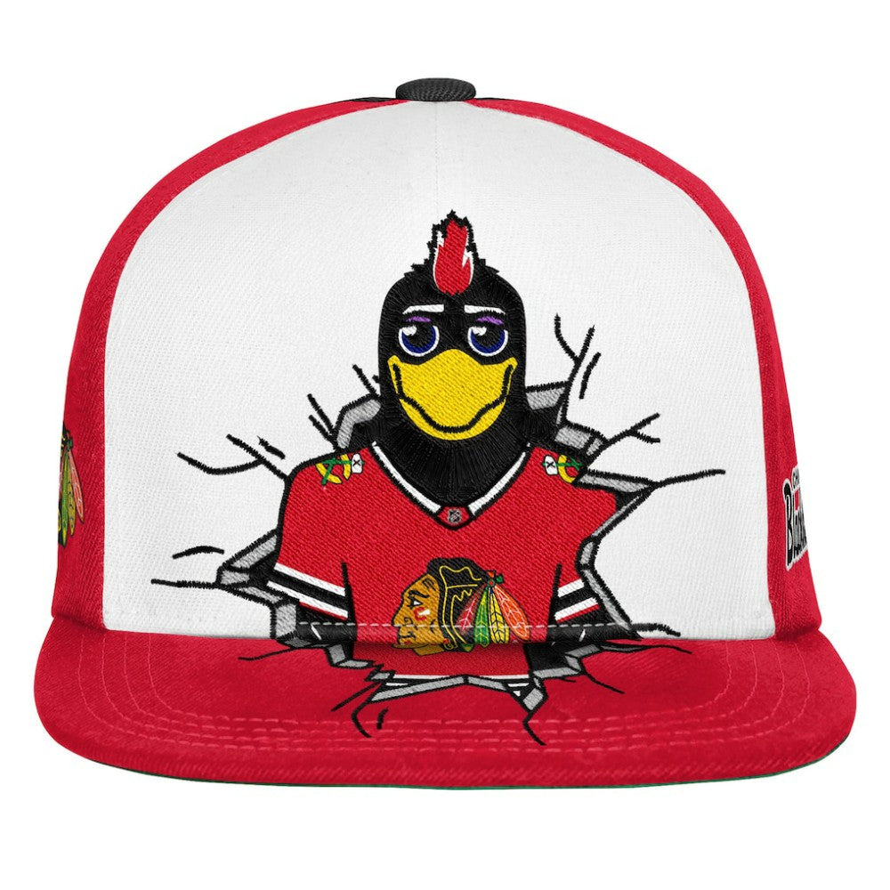 Chicago Blackhawks Mitchell & Ness Youth Mascot Snapback Hat - Red Hats