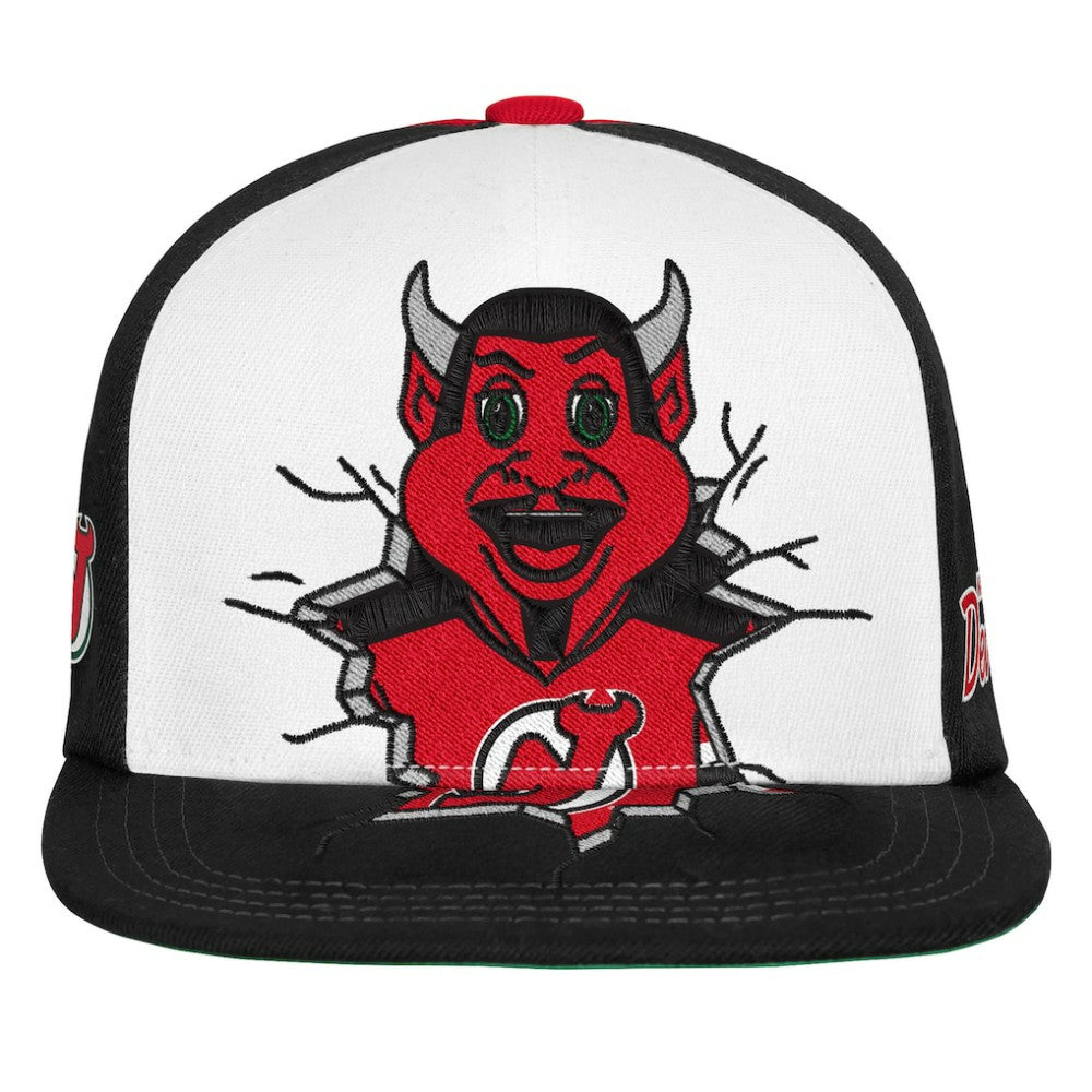 New Jersey Devils Mitchell & Ness Youth Mascot Snapback Hat - Red Jerseys