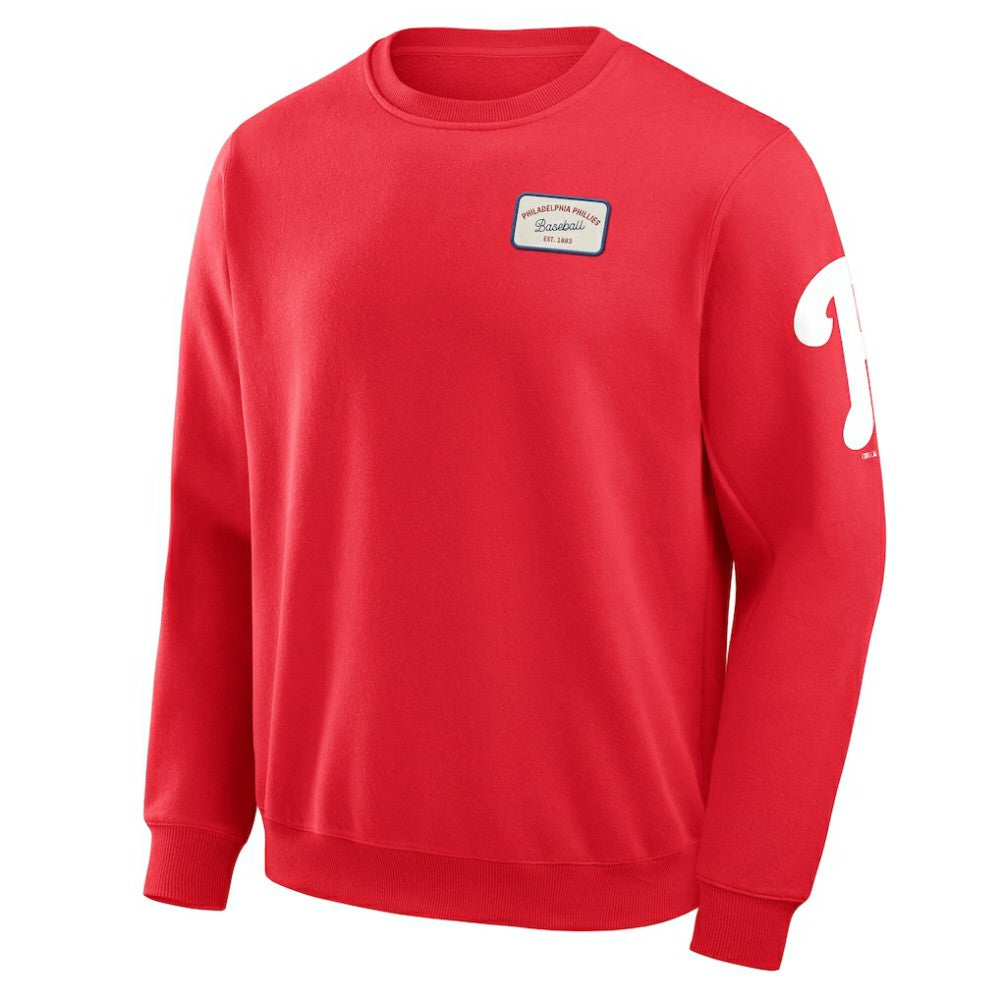 Philadelphia Phillies Darius Rucker Collection Washed Crew Neck Pullover Sweatshirt Red