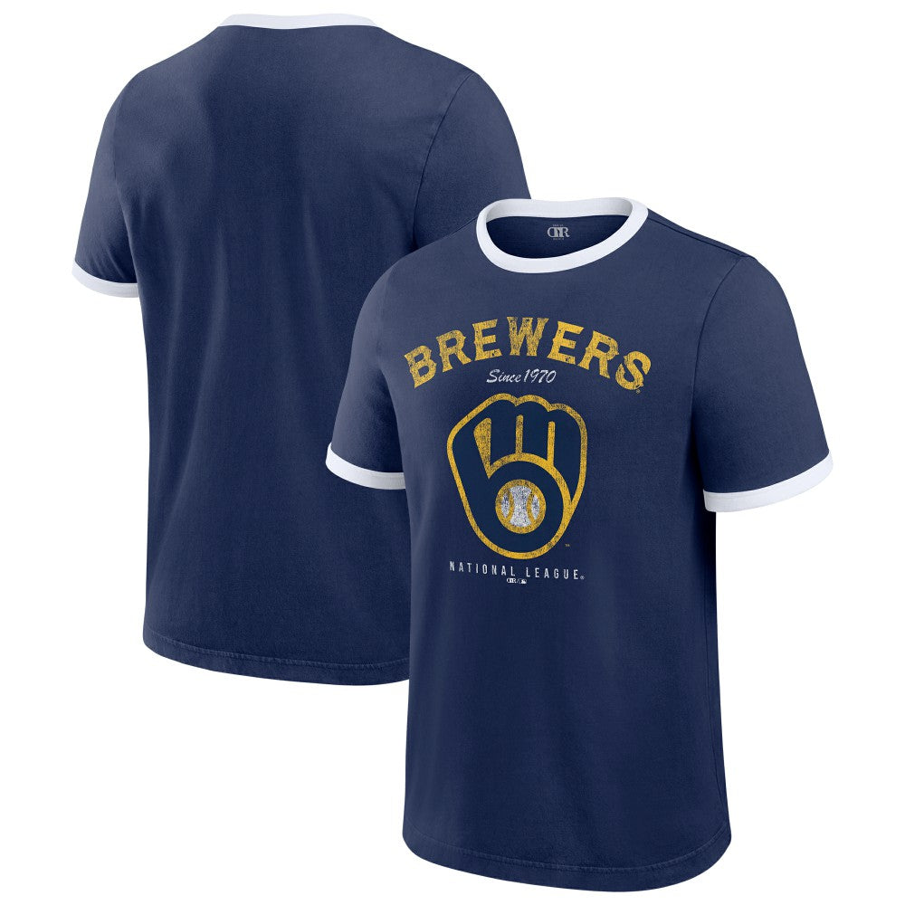 Milwaukee Brewers Darius Rucker Collection Washed Ringer T-Shirt Navy