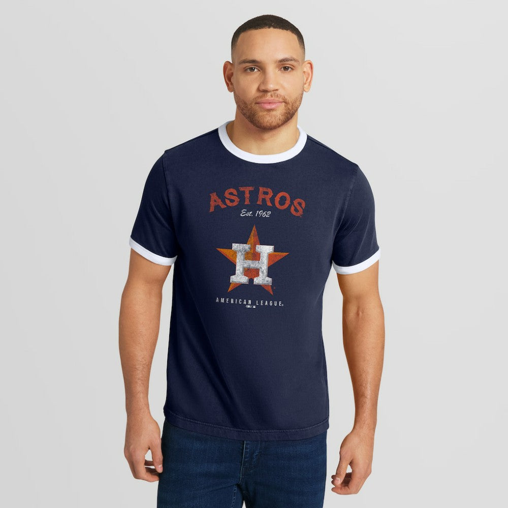 Houston Astros Darius Rucker Collection Washed Ringer T-Shirt Navy