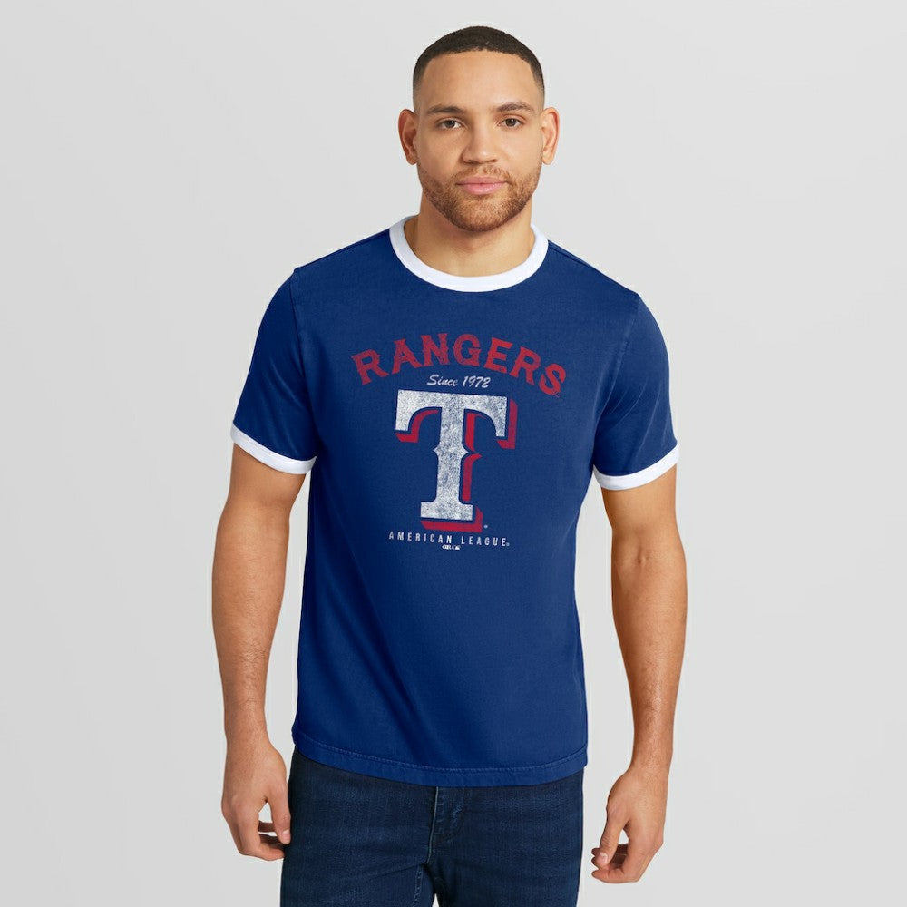 Texas Rangers Darius Rucker Collection Washed Ringer T-Shirt Royal