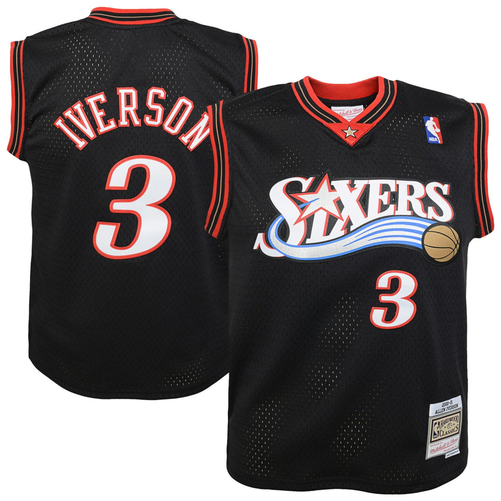 Allen Iverson Philadelphia 76ers Youth 2000-01 Swingman Road Jersey - Black on sale