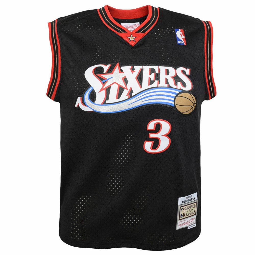 Allen Iverson Philadelphia 76ers Youth 2000-01 Swingman Road Jersey - Black on sale