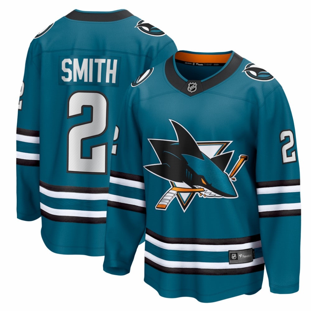 Will Smith San Jose Sharks Fanatics Home Breakaway Jersey - Teal Jerseys