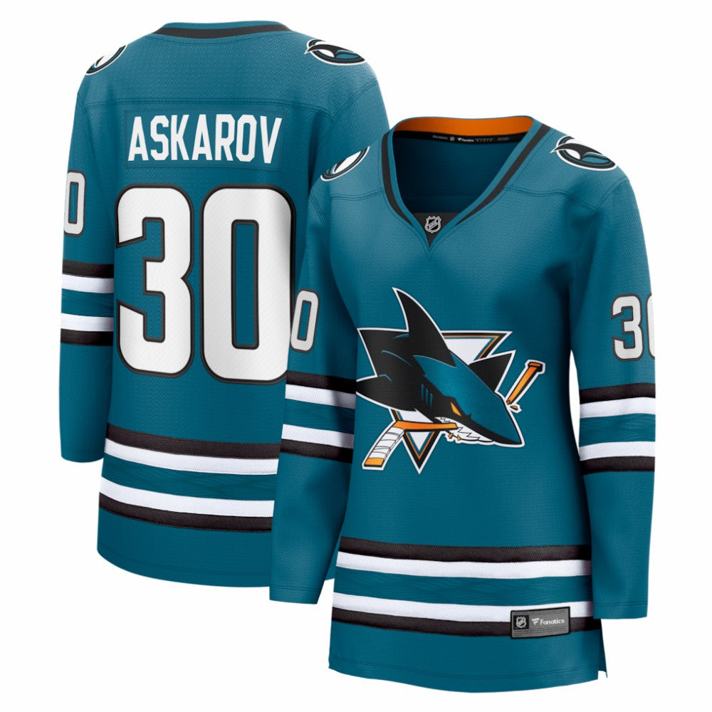 Yaroslav Askarov San Jose Sharks Fanatics Women's Home Breakaway Jersey - Teal Jerseys