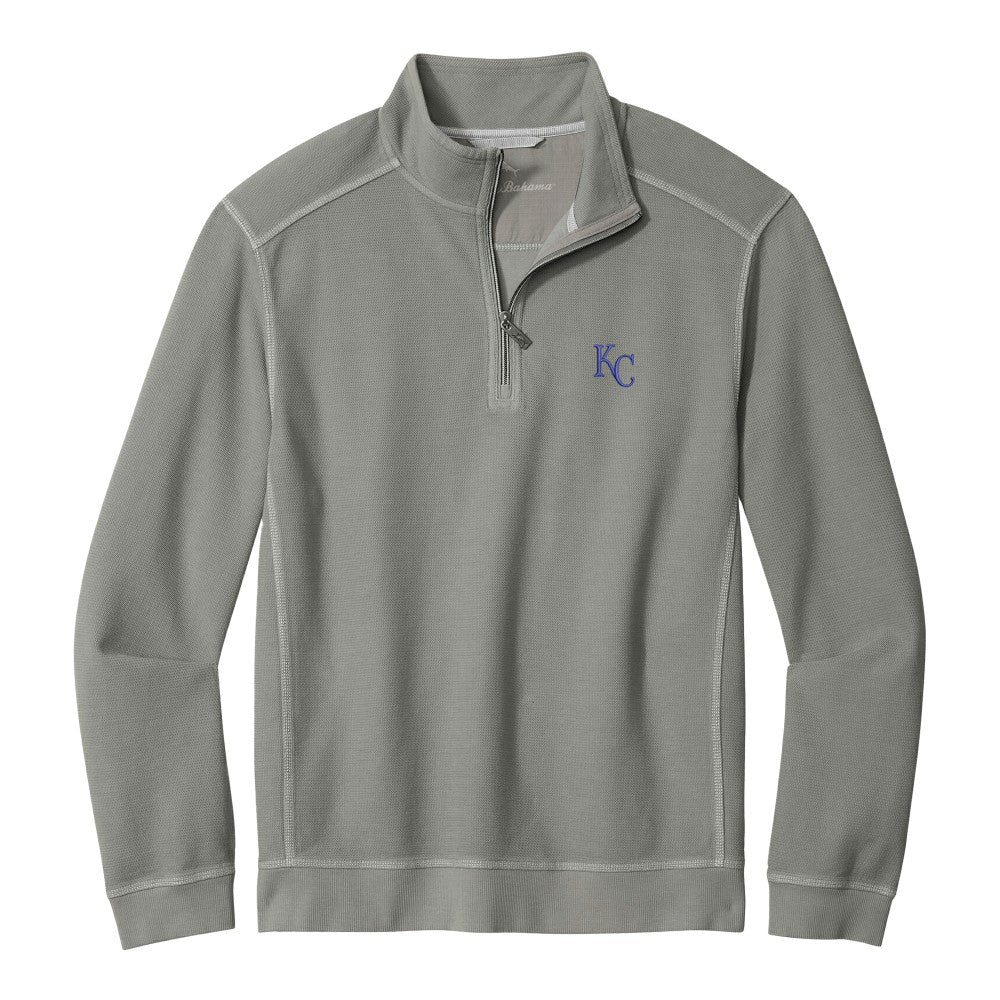Kansas City Royals Tommy Bahama Montego Bay Half-Zip Sweatshirt Gray
