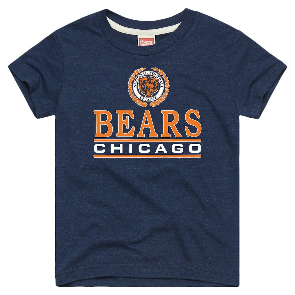 Chicago Bears Homage Youth Crest Tri-Blend T-Shirt - Navy outlet
