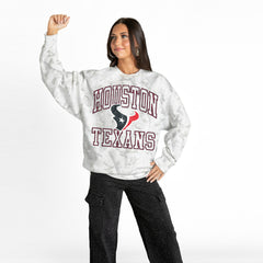 Houston Texans Gameday Couture Women's Whiteout Oversized Premium Fleece Sweatshirt - Arctic Camo discount