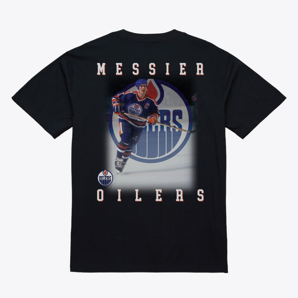 Mark Messier Edmonton Oilers Mitchell & Ness Photo T-Shirt - Black T-shirts