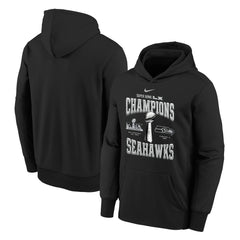 Seattle Seahawks Youth Super Bowl LX Champions Locker Room Trophy Collection Authentic Hoodie - Black sale