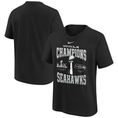 Seattle Seahawks Youth Super Bowl LX Champions Locker Room Trophy Collection Replica T-Shirt - Black online