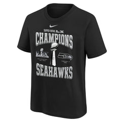 Seattle Seahawks Youth Super Bowl LX Champions Locker Room Trophy Collection Replica T-Shirt - Black online