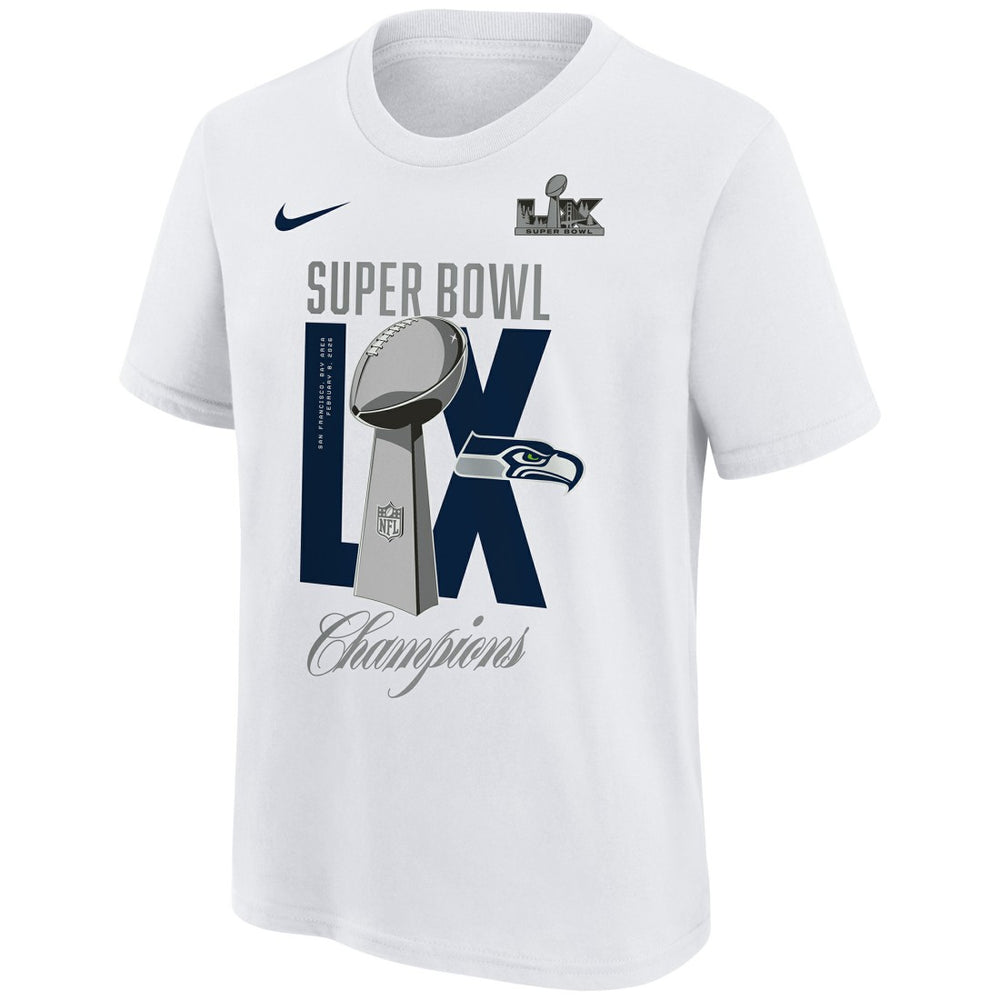 Seattle Seahawks Youth Super Bowl LX Champions Lombardi Trophy T-Shirt - White online