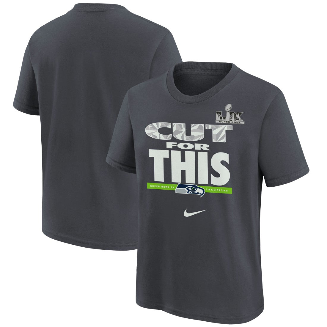 Seattle Seahawks Youth Super Bowl LX Champions Parade T-Shirt - Charcoal cheap