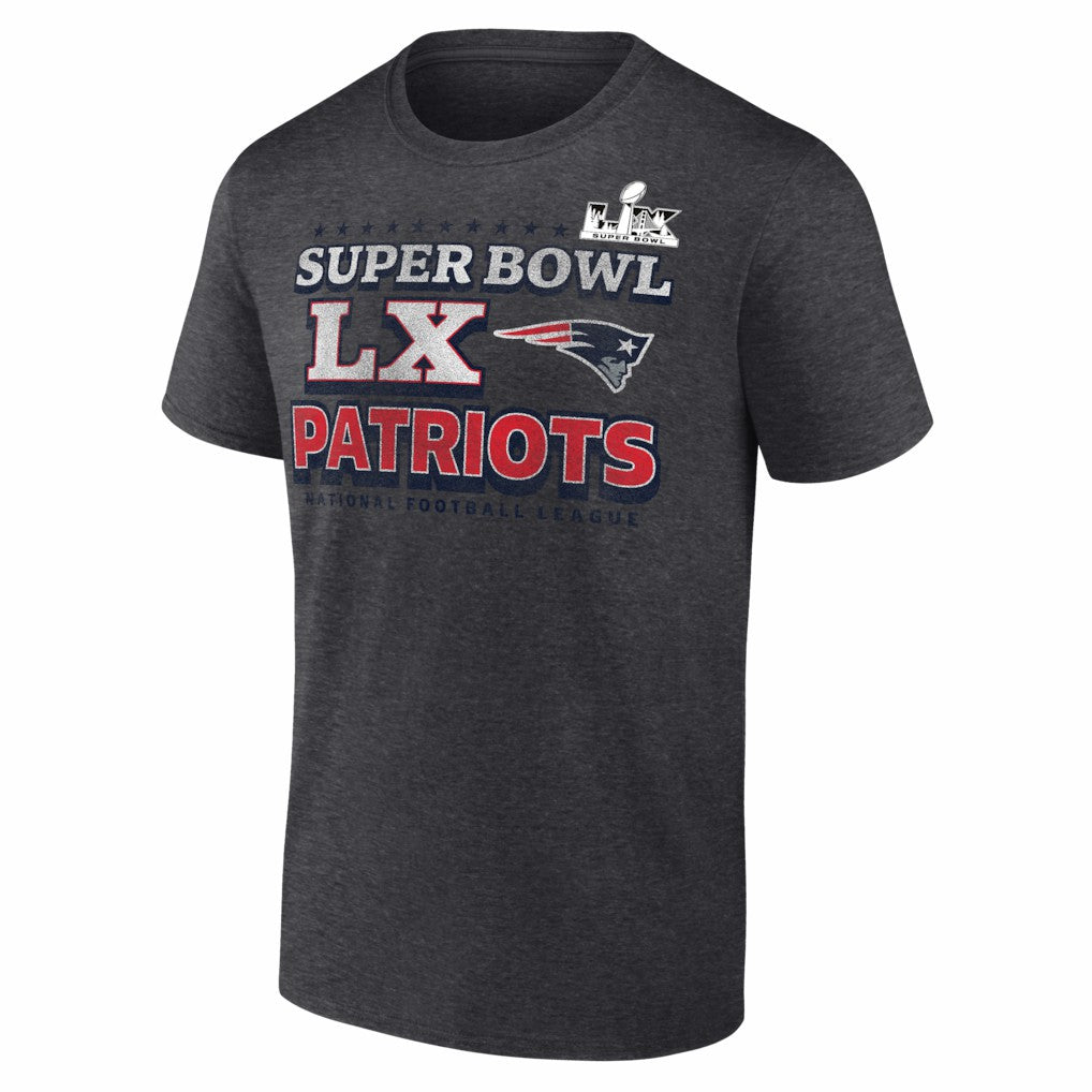 New England Patriots Super Bowl LX Big & Tall Battle Prep T-Shirt - Heather Charcoal outlet