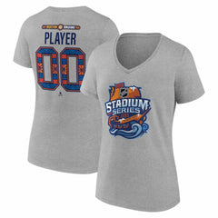 Boston Bruins Women's 2026 NHL Stadium Series Personalized Name & Number V-Neck T-Shirt - Gray T-shirts