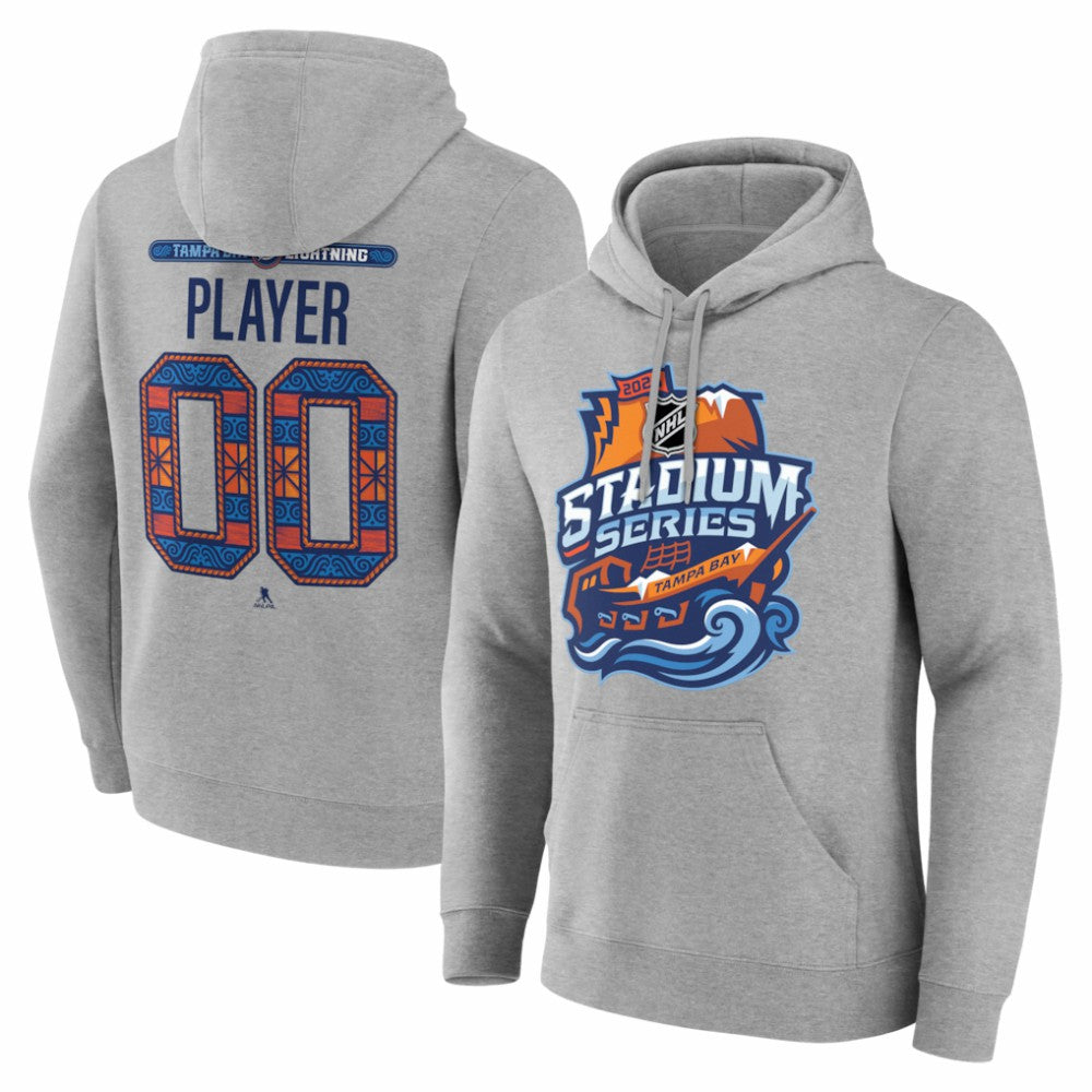 Tampa Bay Lightning 2026 NHL Stadium Series Personalized Name & Number Hoodie - Gray Hoodies
