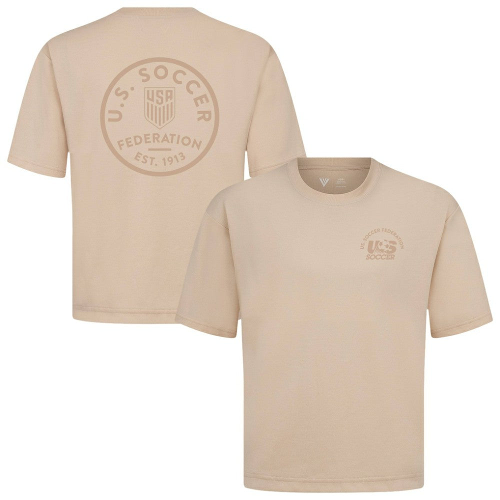 USMNT Levelwear Luxe Signature Knit Transit Tonal T-Shirt - Khaki cheap
