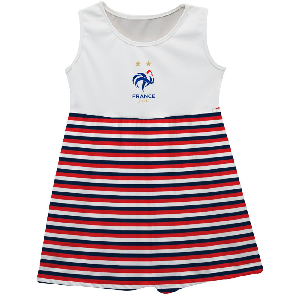 France National Team Vive La Fete Girls Toddler Striped Tank Top Dress for sale - White