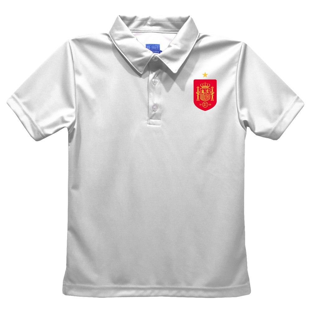 Spain National Team Vive La Fete Toddler Solid Polo for sale - White