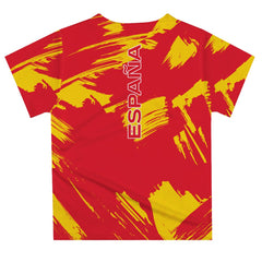 Spain National Team Vive La Fete Youth Paint Brush T-Shirt - Red cheap