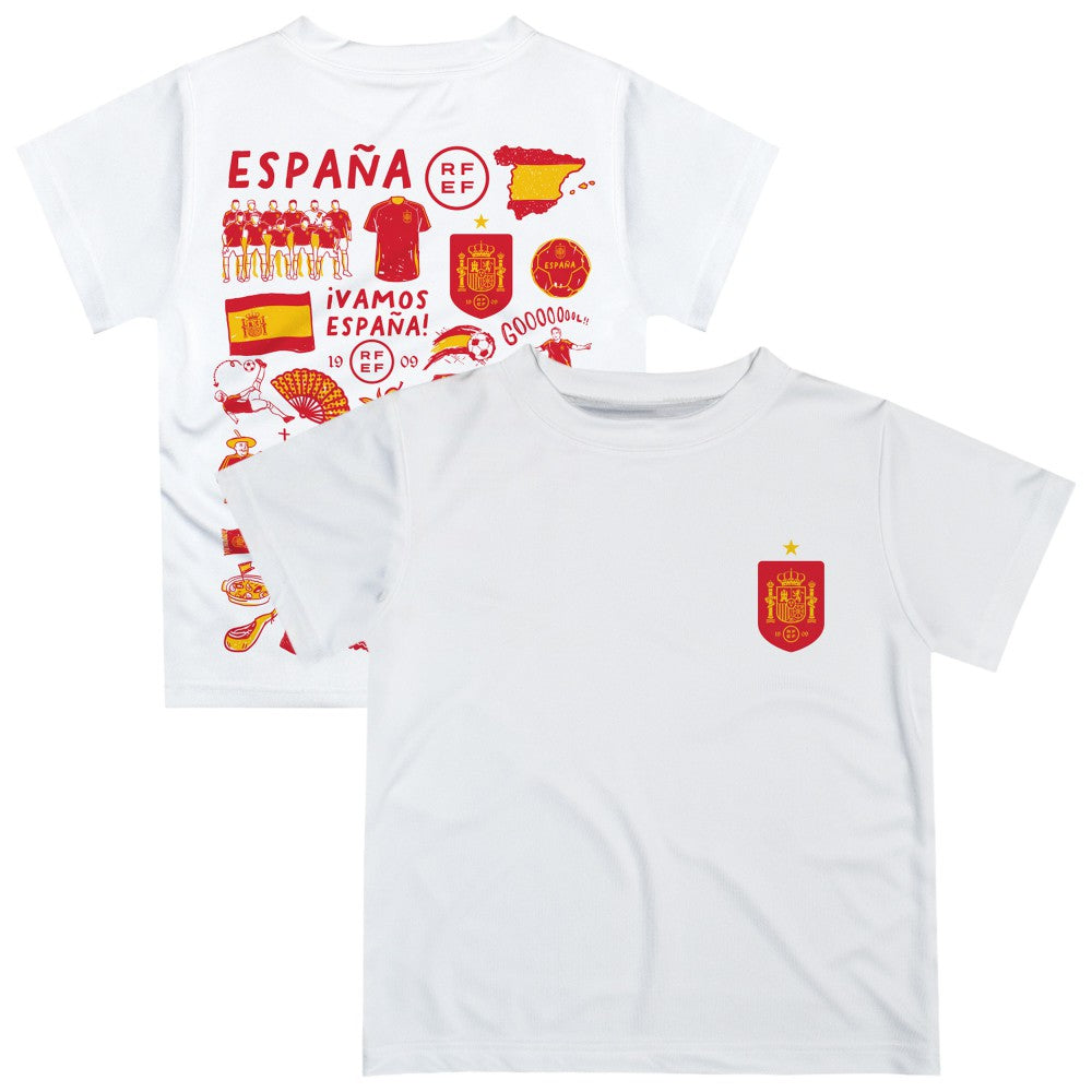 Spain National Team Vive La Fete Infant Impressions Artwork T-Shirt for sale - White