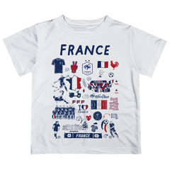 France National Team Vive La Fete Youth Impressions Artwork T-Shirt - White sale