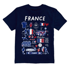 France National Team Vive La Fete Youth Impressions Artwork T-Shirt - Navy on sale