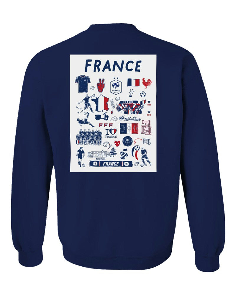 France National Team Vive La Fete Women's Impressions Artwork Sweatshirt - Navy outlet