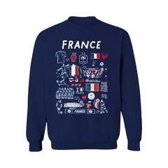 France National Team Vive La Fete Women's Impressions Artwork Sweatshirt - Navy outlet