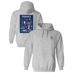 France National Team Vive La Fete Women's Impressions Artwork Hoodie - Gray on sale