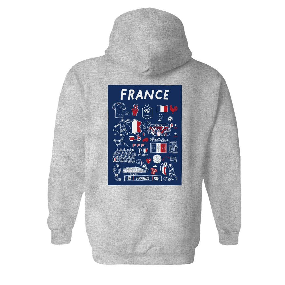 France National Team Vive La Fete Women's Impressions Artwork Hoodie - Gray on sale