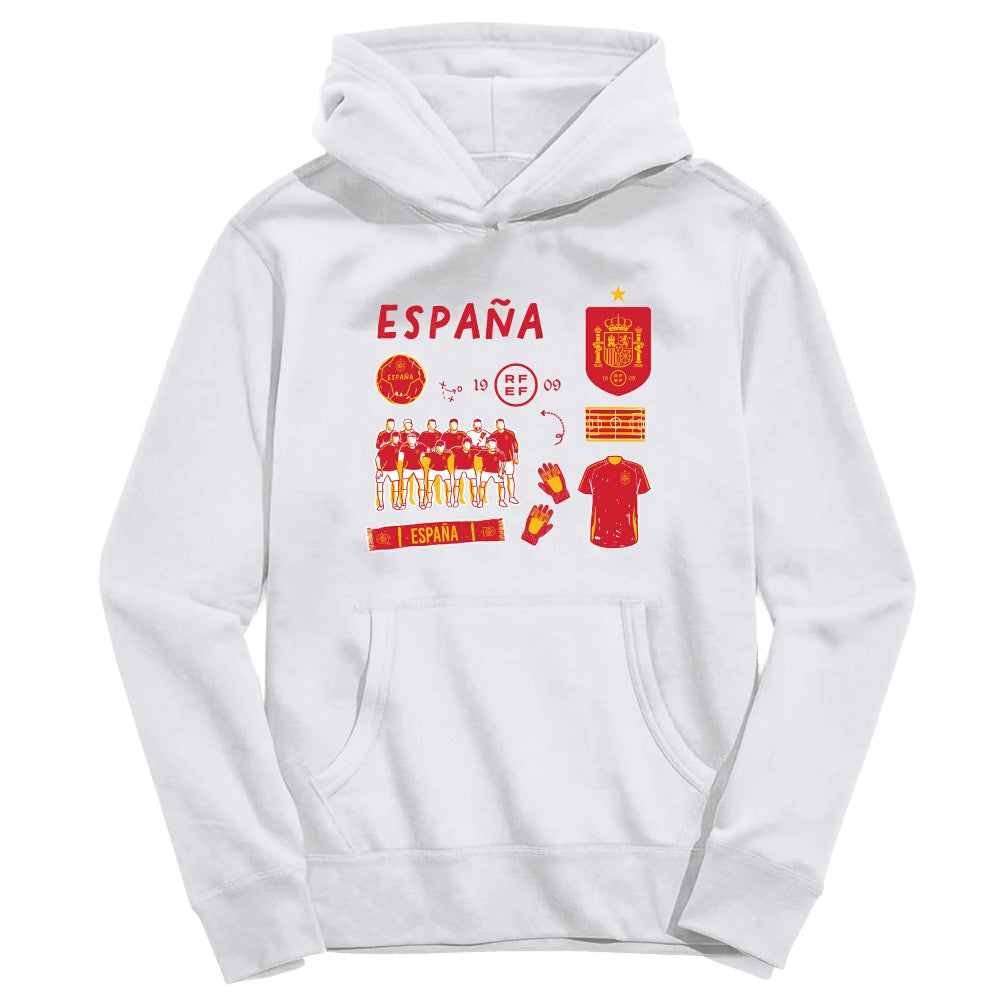 Spain National Team Vive La Fete Youth Impressions Icons Hoodie - White shop