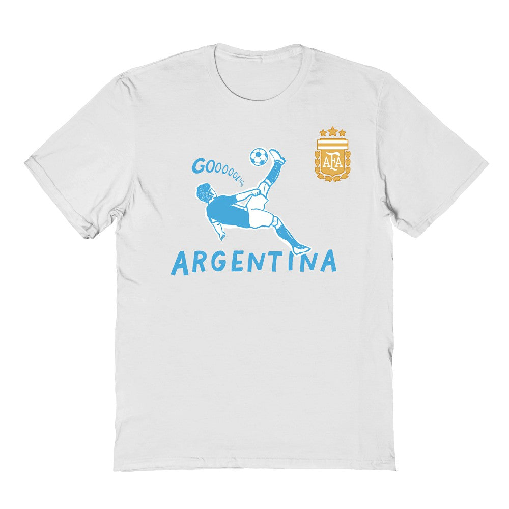 Argentina National Team Vive La Fete Youth Chilena Style T-Shirt - White sale