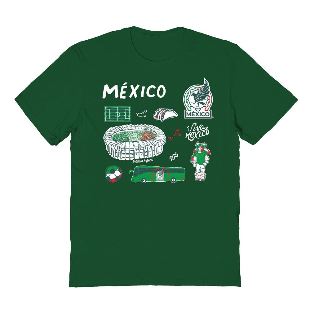 Mexico National Team Vive La Fete Youth Impressions Icons T-Shirt - Green outlet