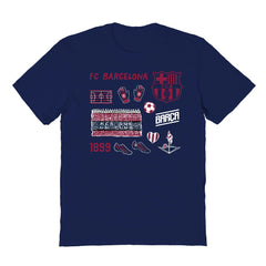 Barcelona Vive La Fete Youth Impressions Icons T-Shirt - Navy outlet