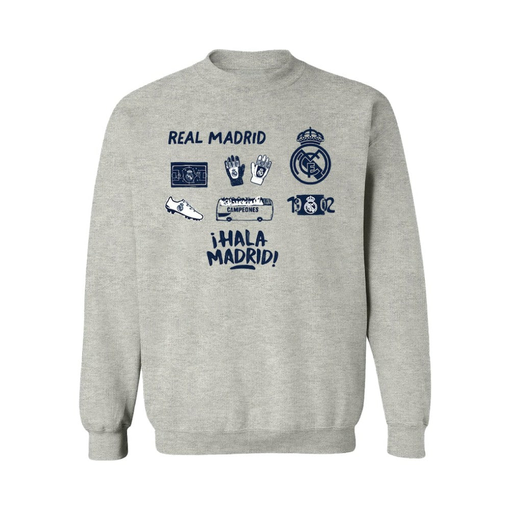 Real Madrid Vive La Fete Women's Impressions Icons Sweatshirt - Gray shop